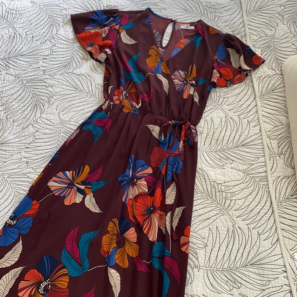 Fun floral maxi wrap dress